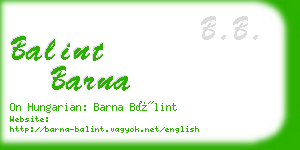 balint barna business card